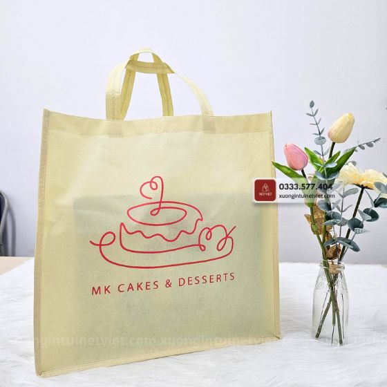túi vải không dệt dạng hộp mk cake