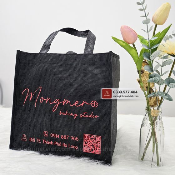túi vải không dệt dạng hộp mongmen baking studio
